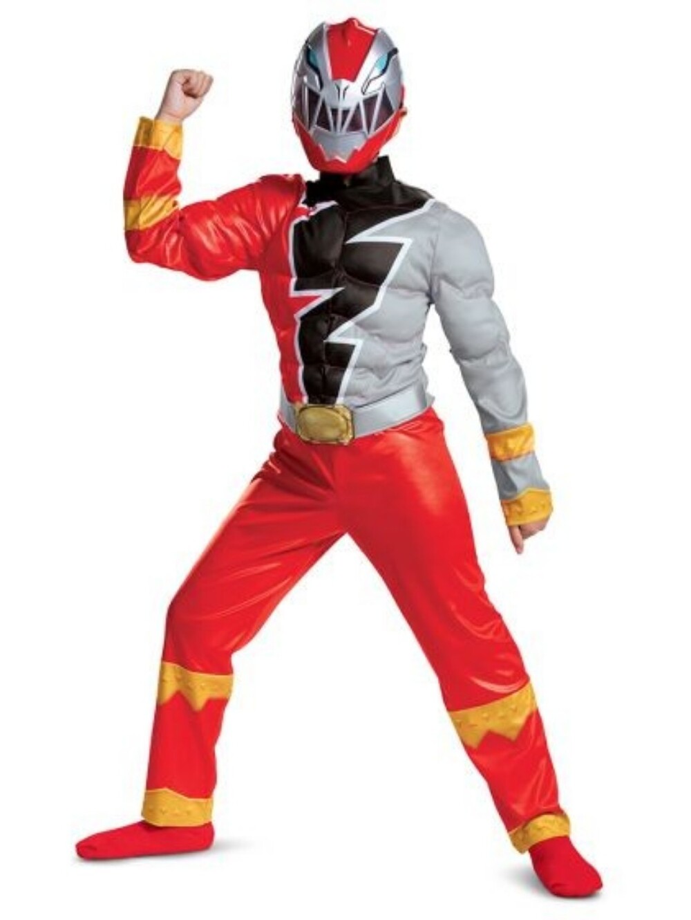 NWT Power Rangers Dino Fury Red Ranger Costume Halloween Boy's Medium 8-10